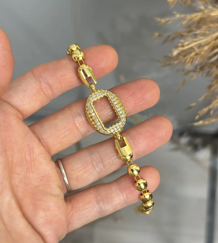 Gram Altınlık Oval Topçuklu Bileklik