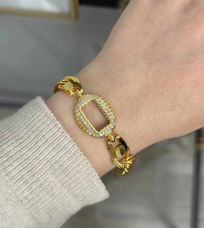 Gram Altınlık Oval Geniş Samanyolu Bileklik