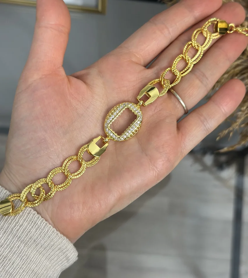 Gram Altınlık Oval Geniş Samanyolu Bileklik