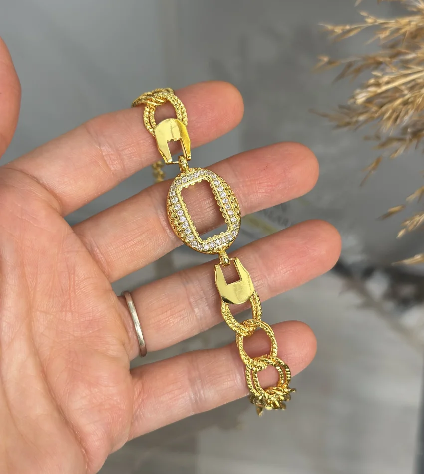 Gram Altınlık Oval Geniş Samanyolu Bileklik