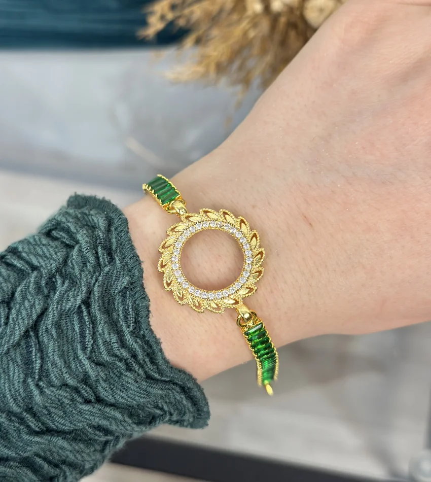 Çeyreklik Yeşil Taşlı Set (Kolye 60 cm)