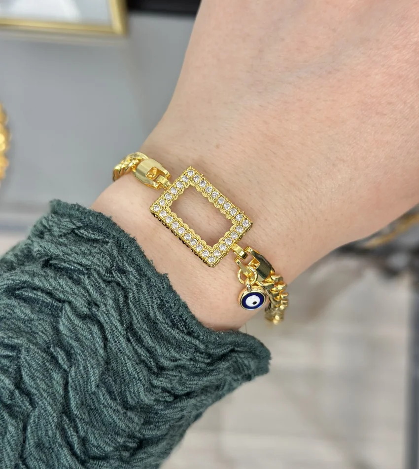 Gram Altınlık Nazarlı Zincir Bileklik