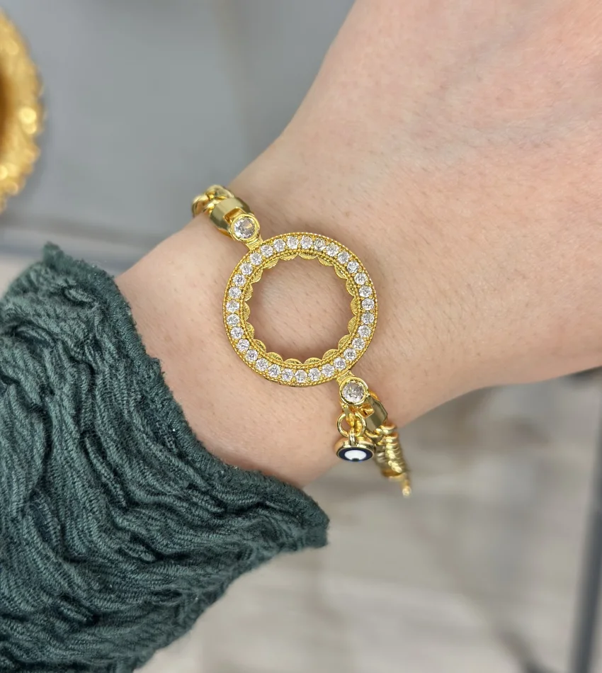 Çeyreklik Nazarlı Zincir Bileklik