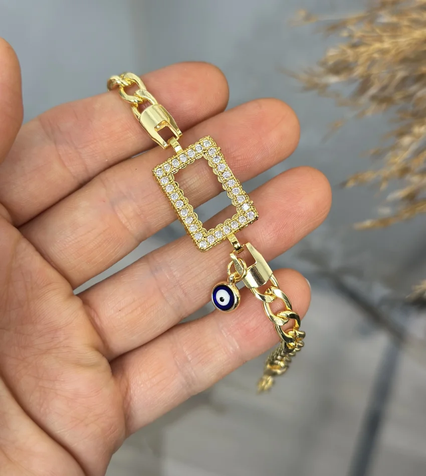 Gram Altınlık Nazarlı Zincir Bileklik