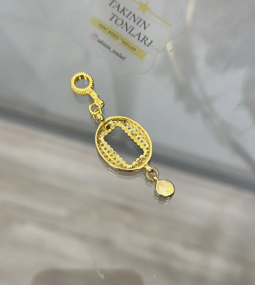 Oval Gramlık Nazarlı Kolye Ucu