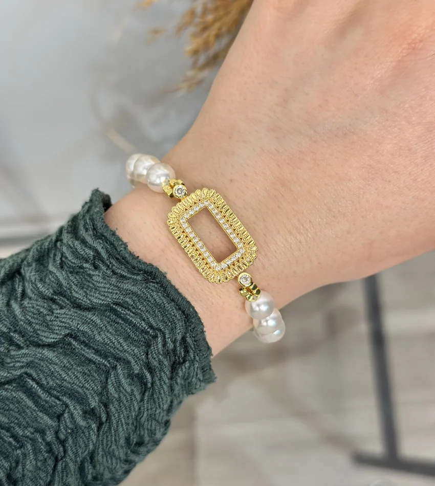 Gram Altınlık İncili Bileklik (17+3 cm)