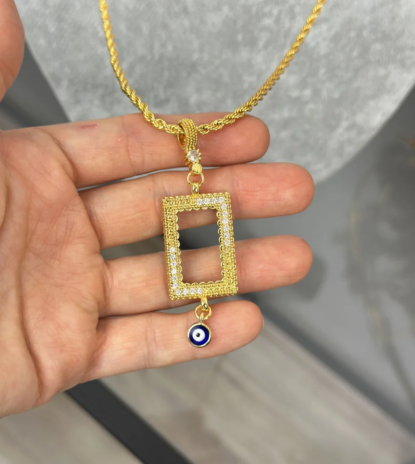 5 Gramlik Yarım Taşlı Burgu Kolye (60 cm)