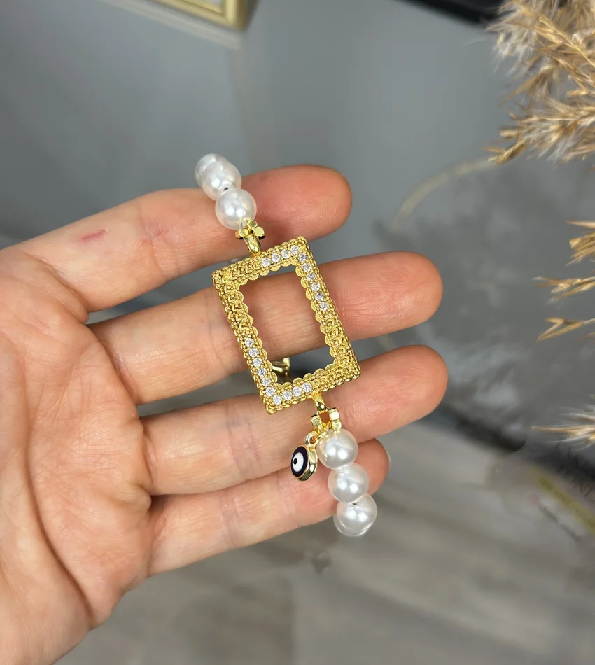 5 Gramlık Yarım Taşlı İnci Bileklik