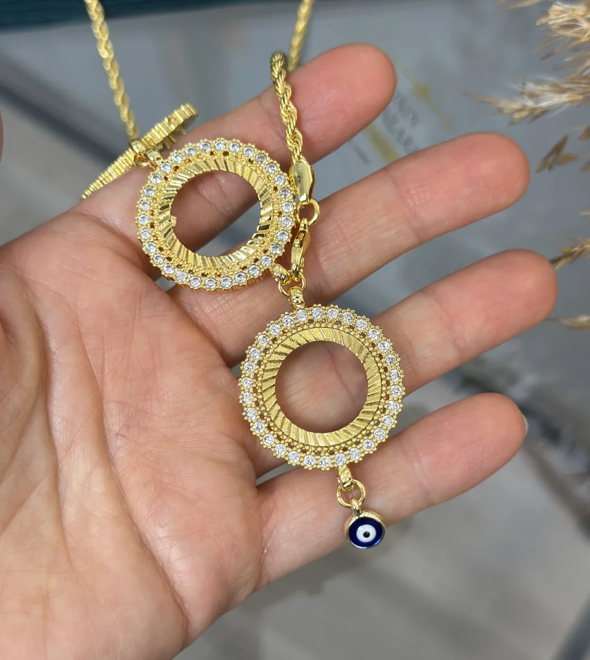 3 Çeyreklik Çiçek Model Y Burgu Kolye (65 cm)