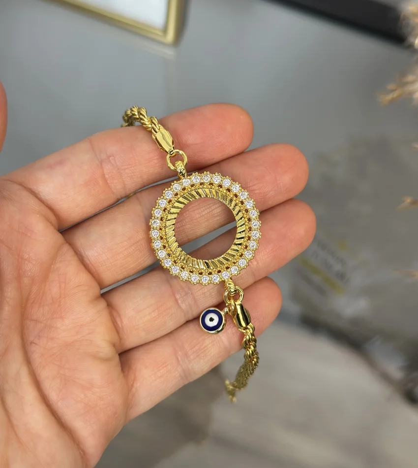 Çeyreklik Çiçek Model Burgu Bileklik (17+3 cm)