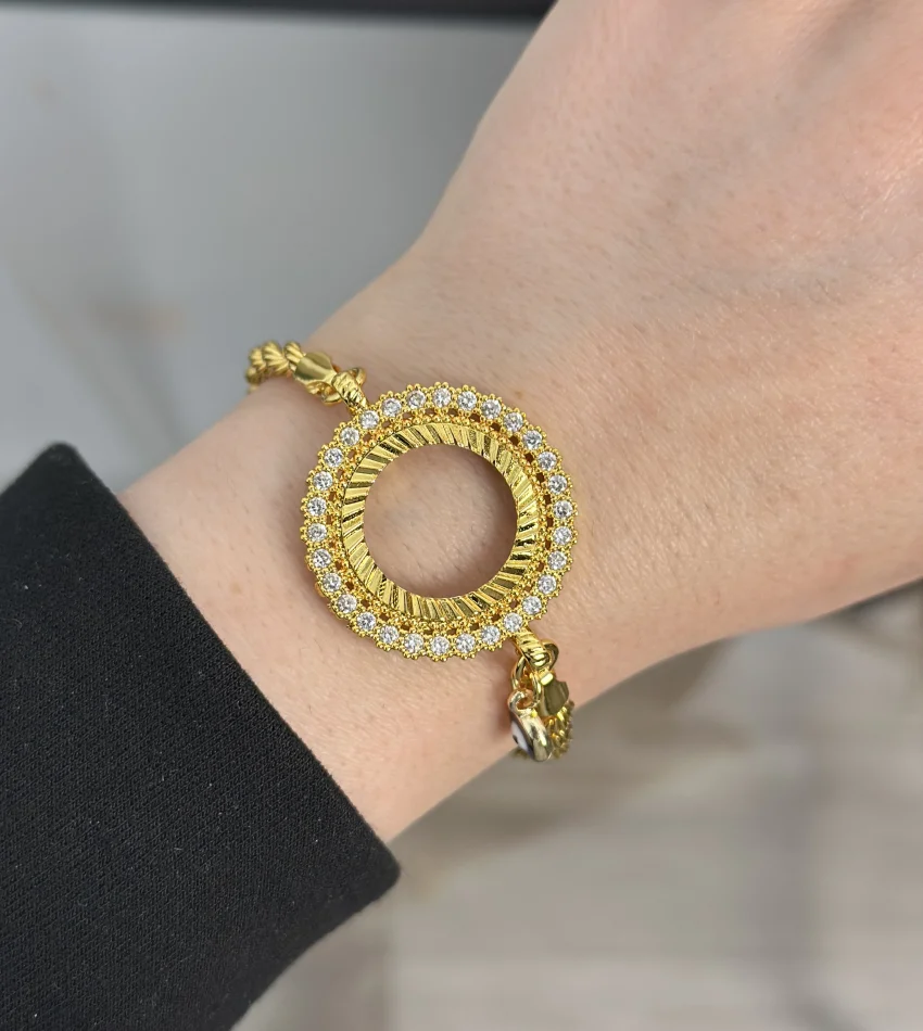 Çeyreklik Çiçek Model Burgu Bileklik (17+3 cm)