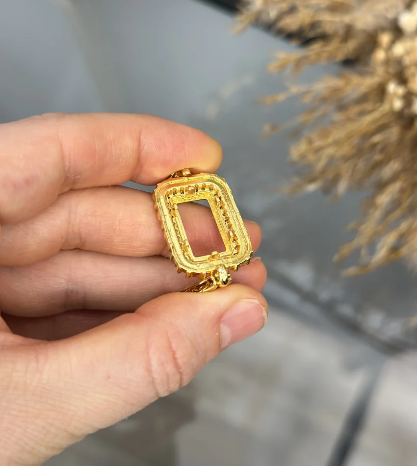 Gram Altınlık Yaprak İşlemeli Kalpli Samanyolu Bileklik (17+3cm)