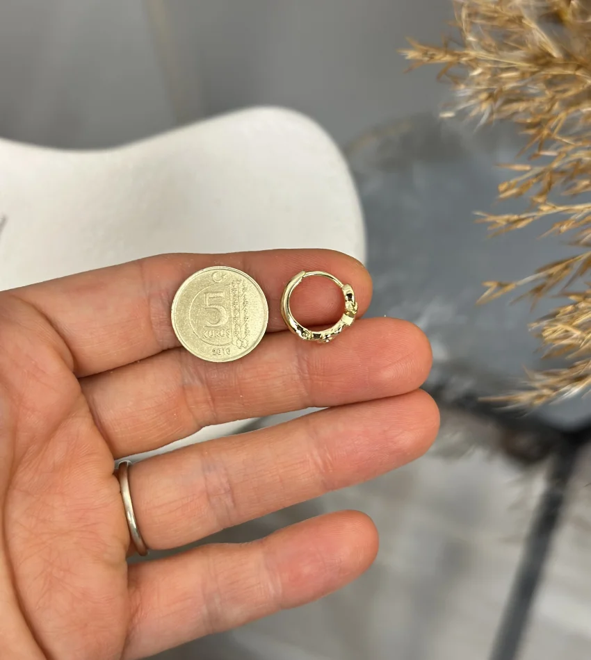 Çelik XP Marka Mavi Yıldızlı Çocuk Halka Küpe