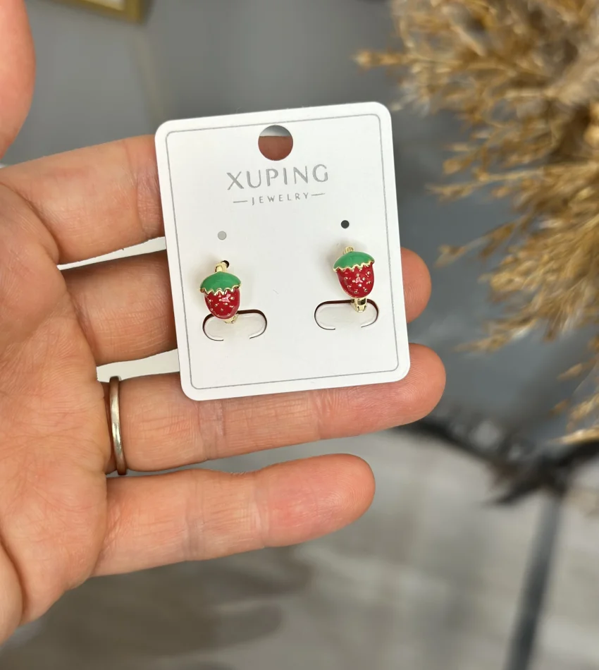 Çelik XP Marka Çilek Halka Çocuk Küpesi