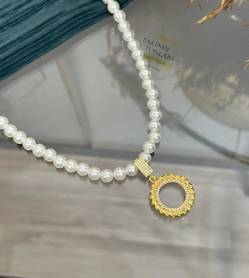Çeyreklik Dorikali İnci Kolye (50 cm)