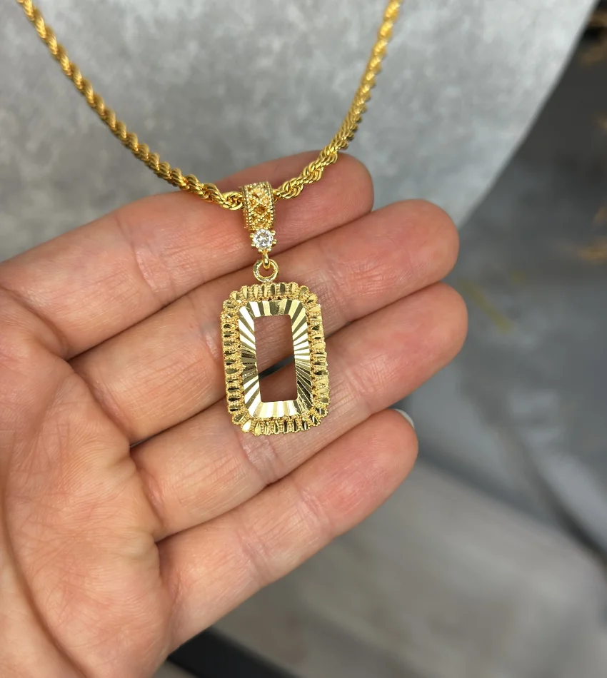 Gram Altınlık Taşsız Kalem İşi Burgu Kolye (60 cm)