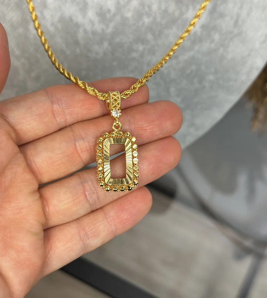 Gram Altınlık Taşsız Topcuklu  Kalem İşi  Burgu Kolye (60 cm )