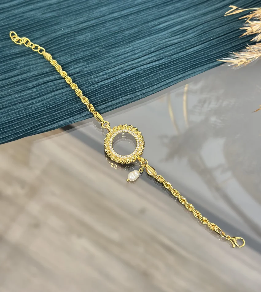Çeyreklik Dorikali Doğal İncili Burgu Bileklik (18cm+3 cm uzatma )