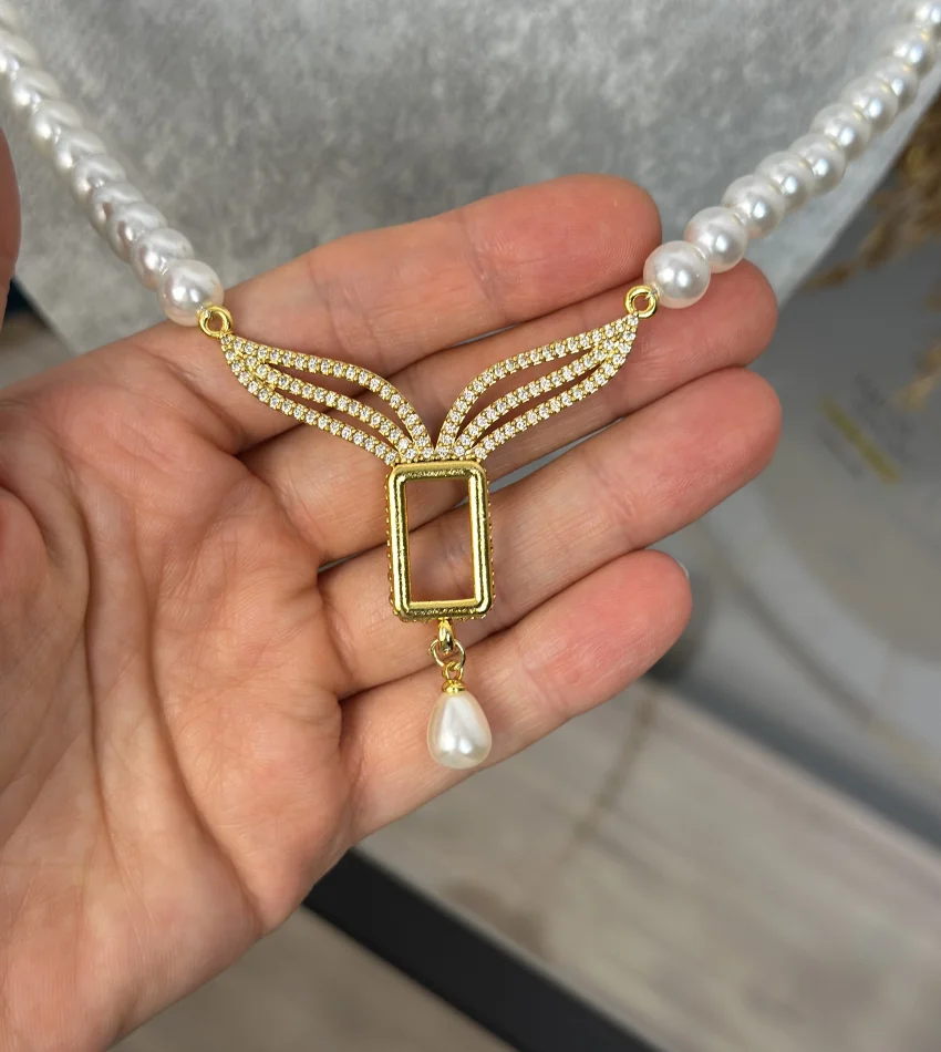 Gram Altınlık Tasarım İnci Kolye (50 cm)