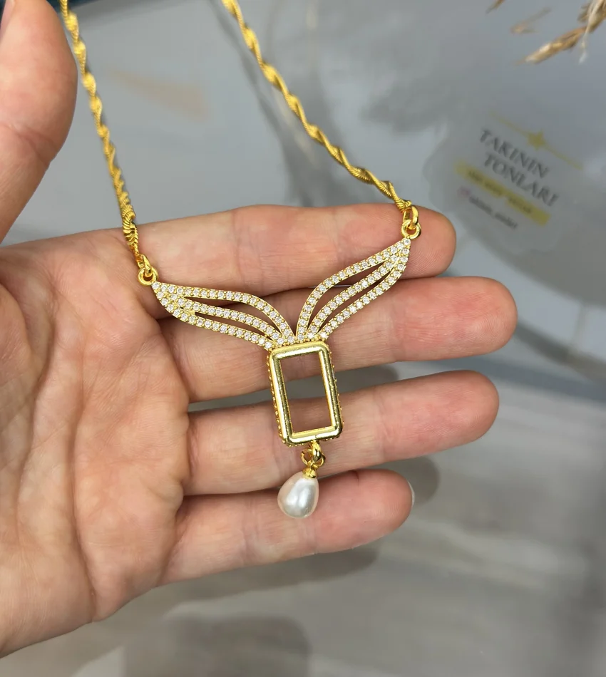 Gram Altınlık Singapur Zincirli Tasarım Kolye (65 cm-Klips yoktur )