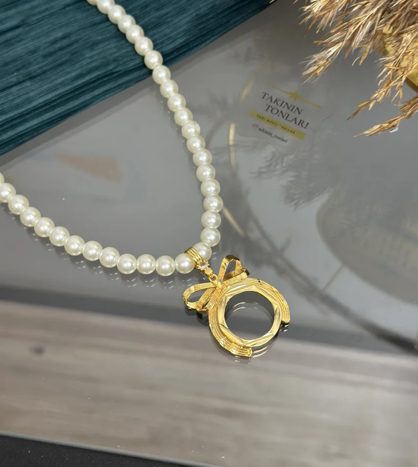 Yarım Altınlık Taşsız Fiyonk Kolye (50 cm)