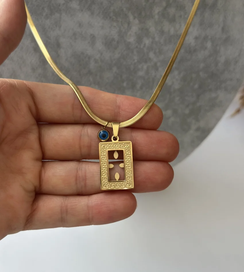 Çelik Gramlık İşlemeli Model İtalyan Zincir Kolye (60+5 cm)