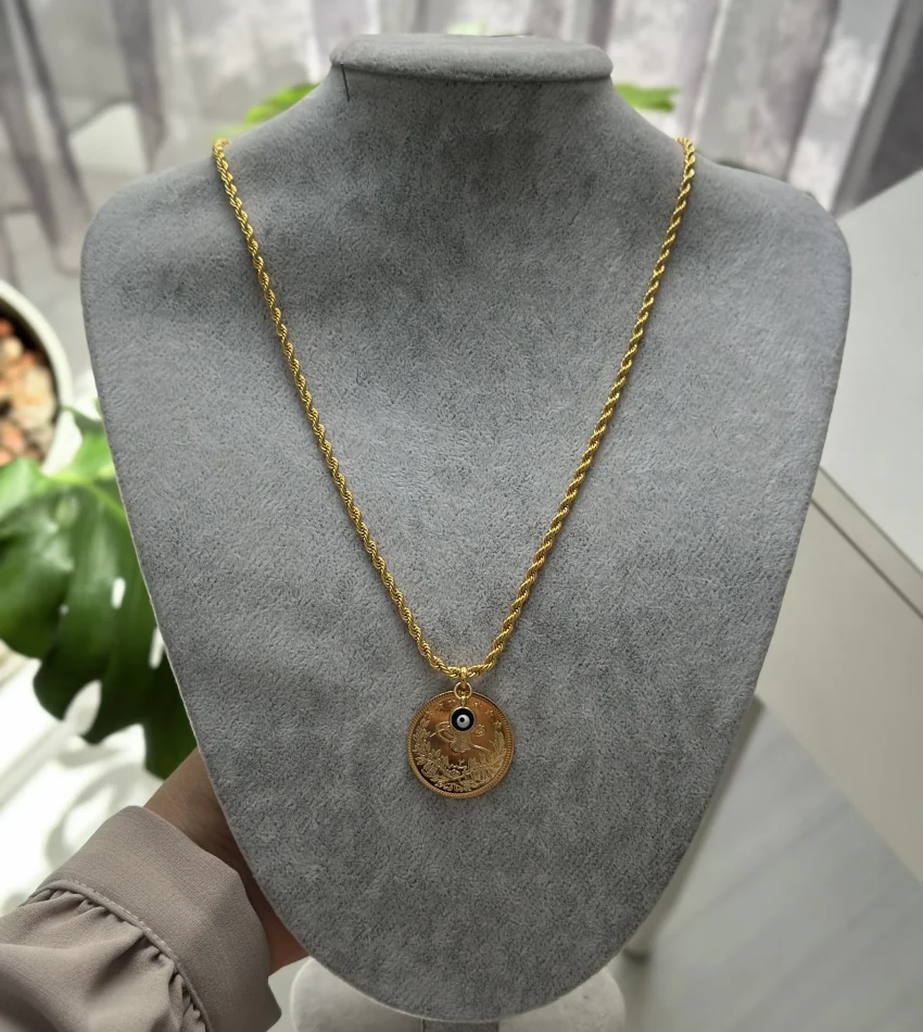 İmitasyon Reşat Altınlı Nazarlı Burgu Kolye (60 cm)