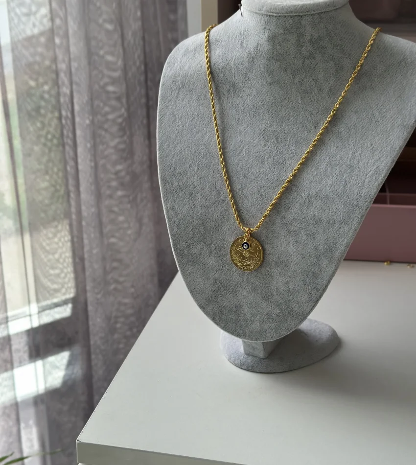 İmitasyon Reşat Altınlı Nazarlı Burgu Kolye (60 cm)