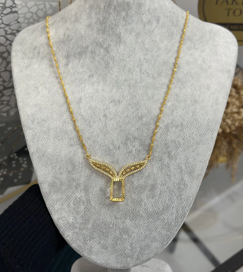 Gram Altınlık Tasarım Pul Detaylı Singapur  Kolye (65 cm-Klips yoktur)