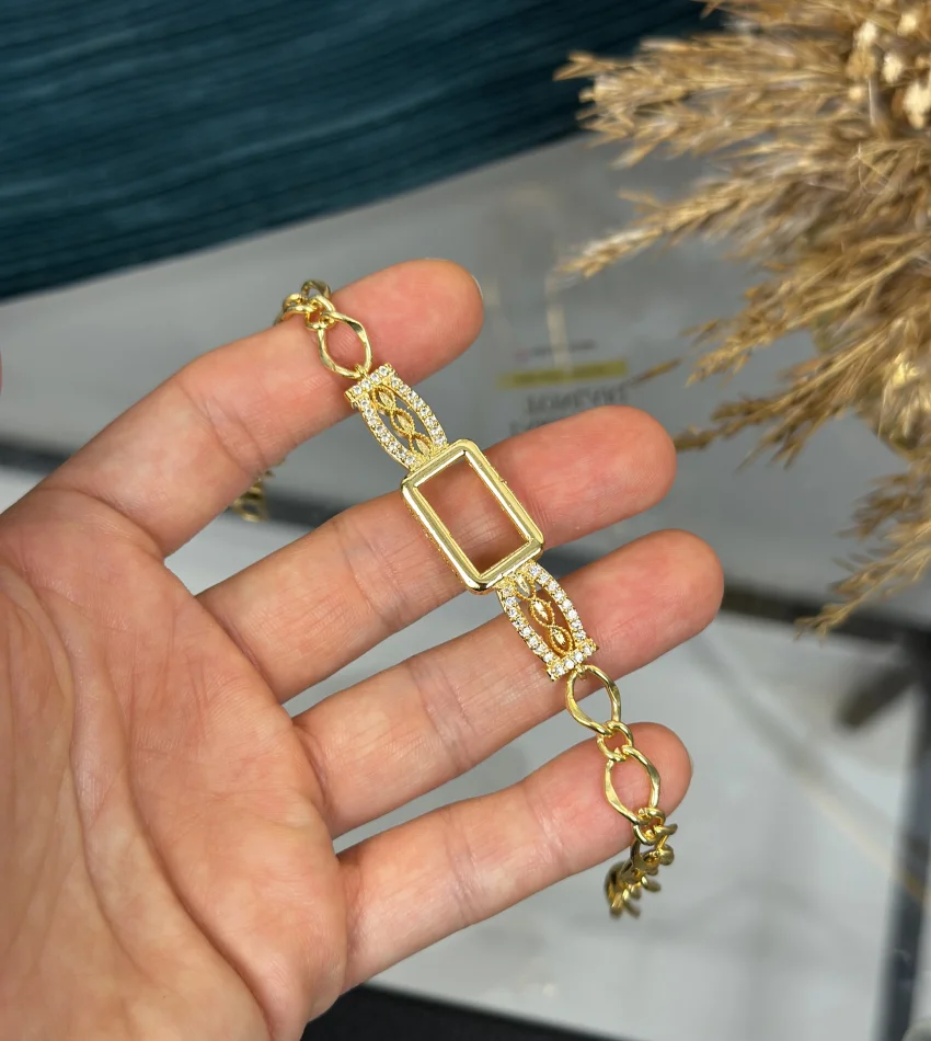 Gram Altınlık Tasarım Pul Detaylı Bileklik (18 cm)
