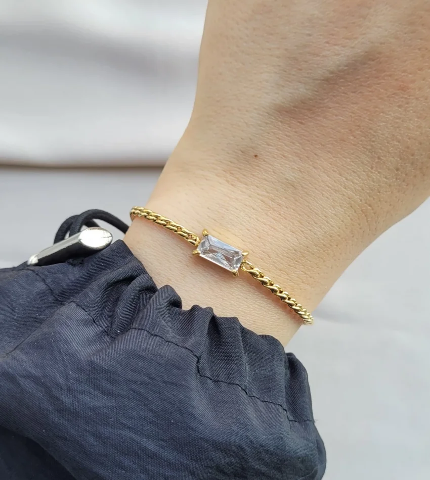 Baget Tek taş Zarif Bileklik