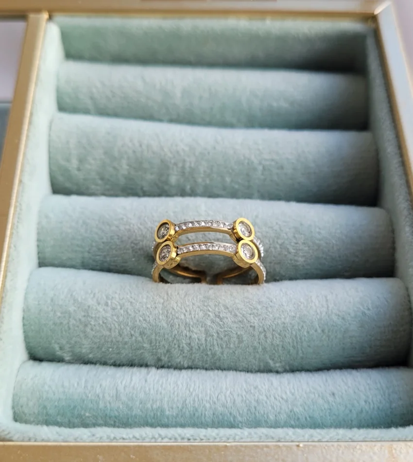 Çift Sıra Taşlı Yüzük