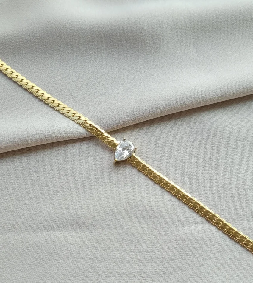 Damla Tek Taş Zarif Bileklik