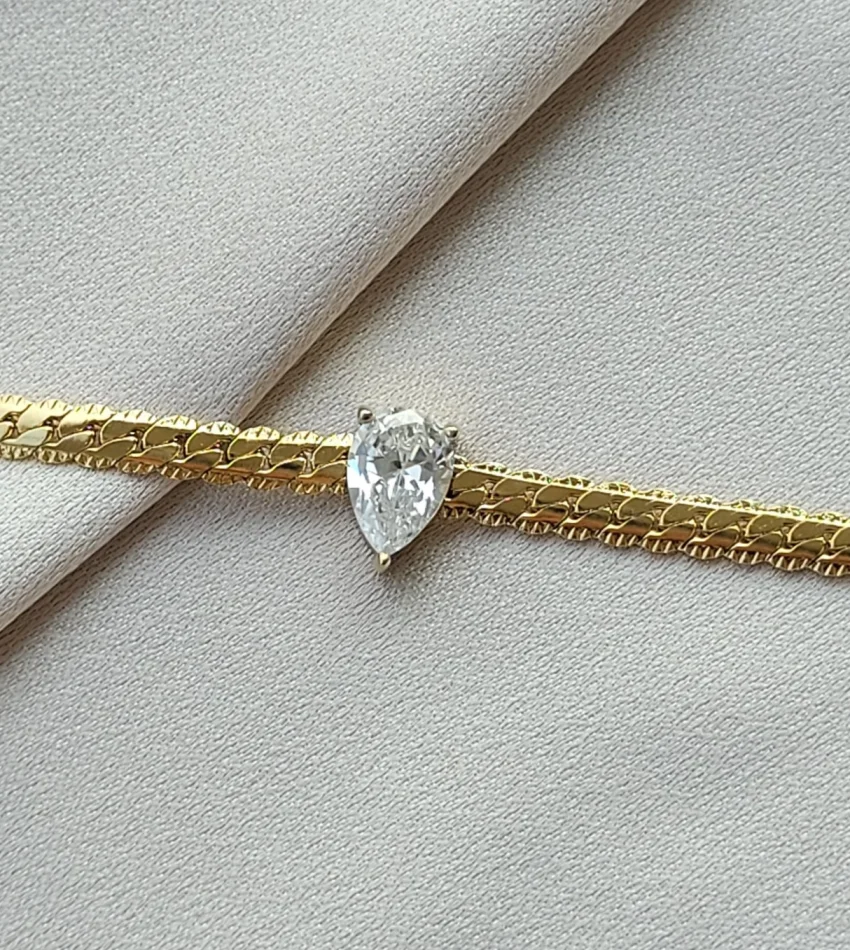 Damla Tek Taş Zarif Bileklik