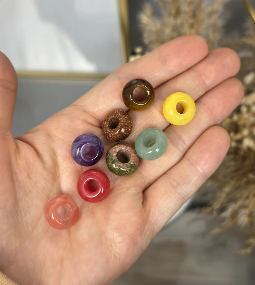 Doğal Taş Daire Boncuklar