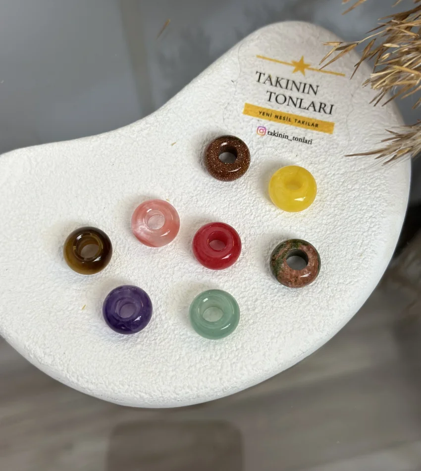 Doğal Taş Daire Boncuklar