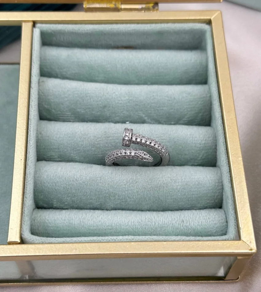 Full Taşlı Gümüş Vip Çivi Yüzük