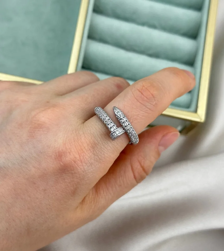 Full Taşlı Gümüş Vip Çivi Yüzük