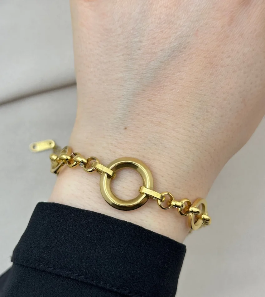 Gold Halka Geçişli Bileklik