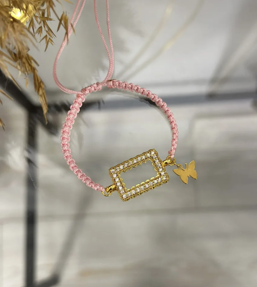 Gram Altınlık Pembe İpli Çocuk Bilekliği (12-13 cm)