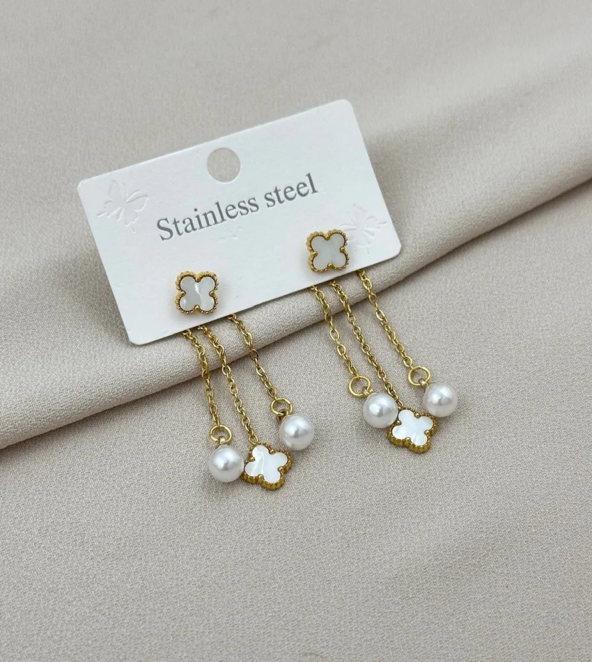 İncili Sallantılı Marka Küpe