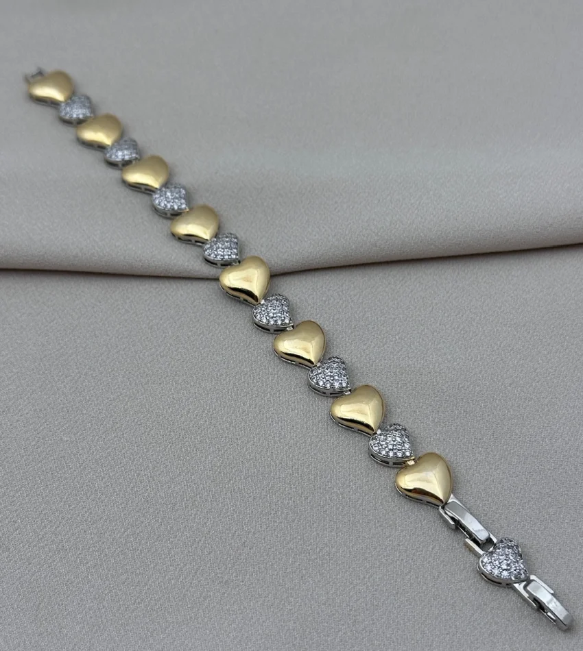 İthal VIP Kalpli Taşlı Bileklik