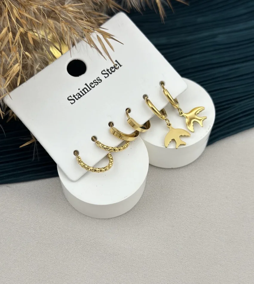 Kuşlu Küpe Set