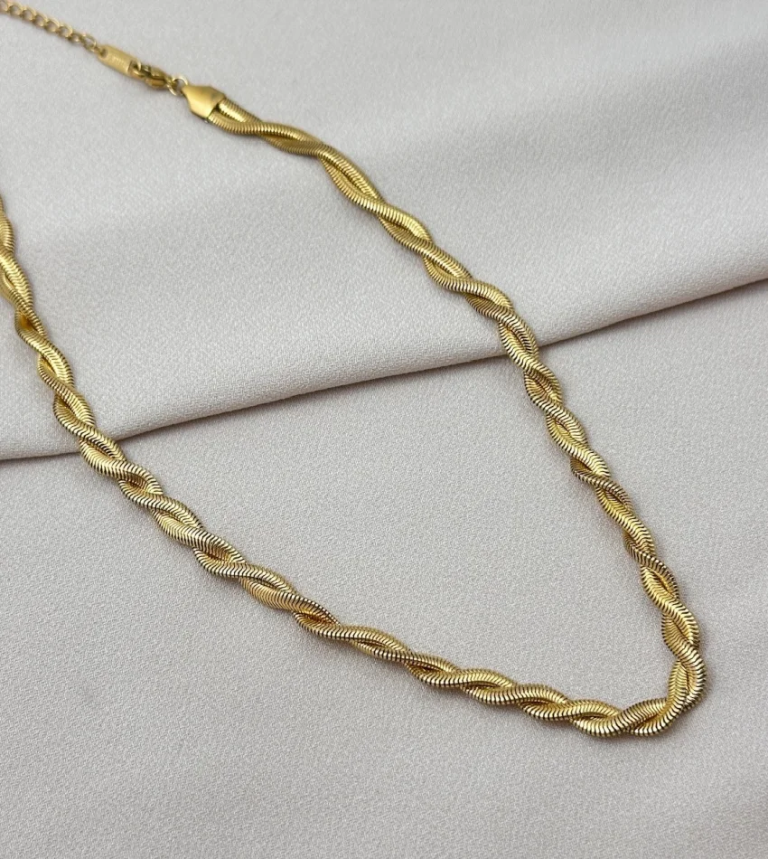 Örgü Ezme Zincir Kolye