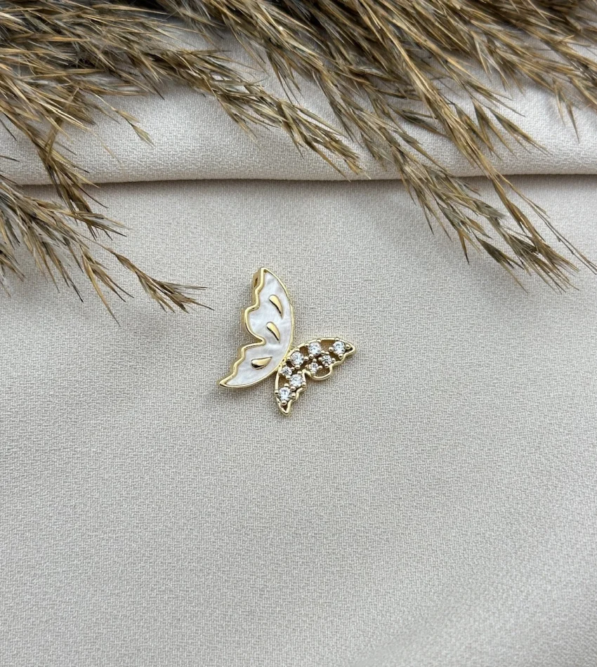 Sedefli Taşlı Kelebek Kolye Ucu
