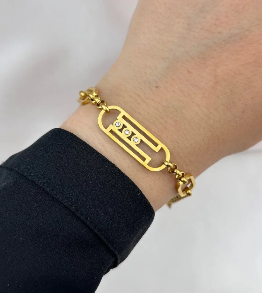 Taşlı Marka Model Zincir Bileklik