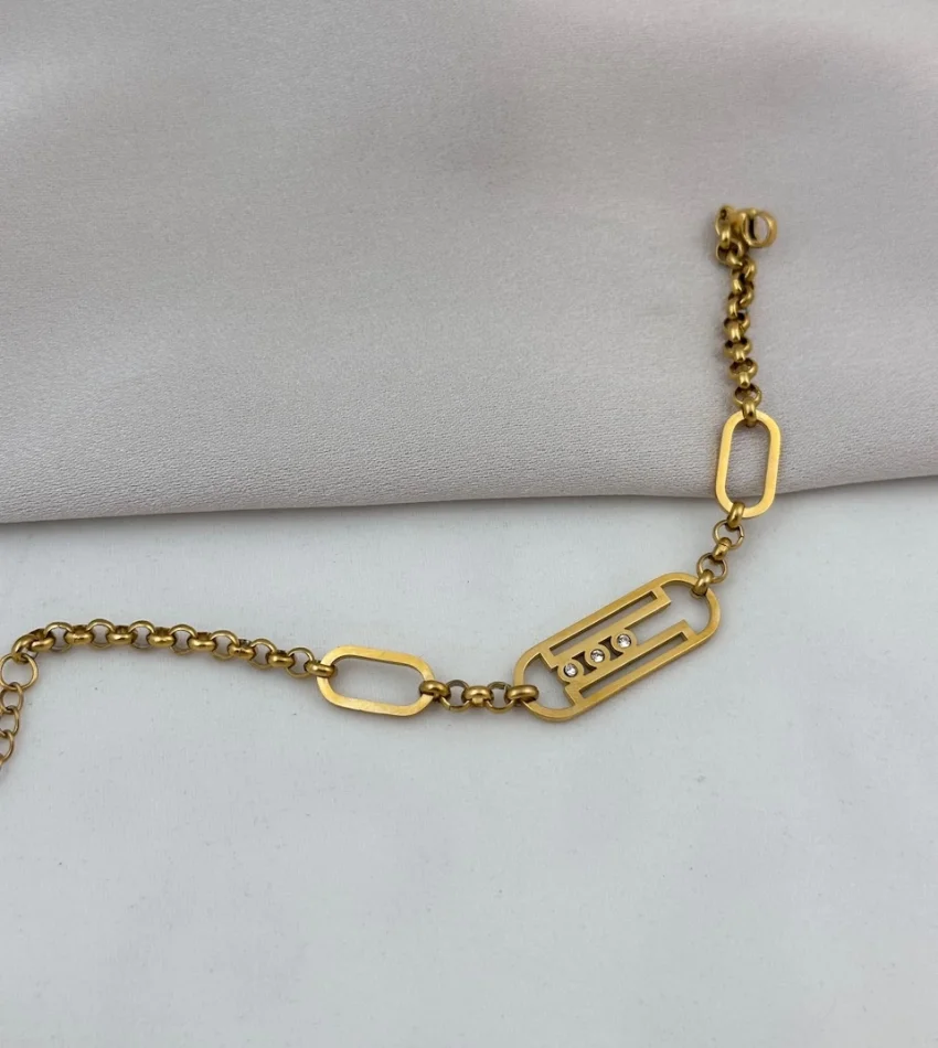 Taşlı Marka Model Zincir Bileklik