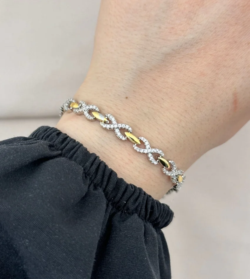 Taşlı Sonsuzluk Detaylı Vip Bileklik