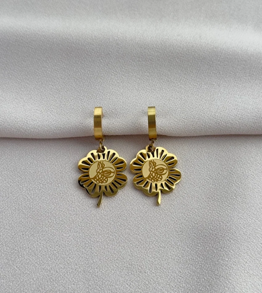 Tuğralı Yonca Küpe