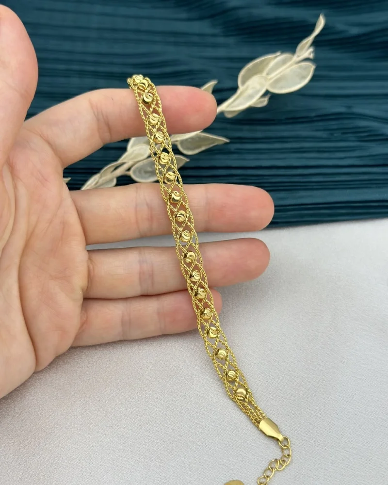 22 Ayar Zarif Örgü Dorika Bileklik